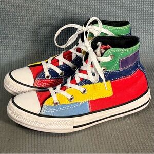 Converse Chuck Taylor All Star Hi Top Sneaker Colorful Patchwork Youth Size 1